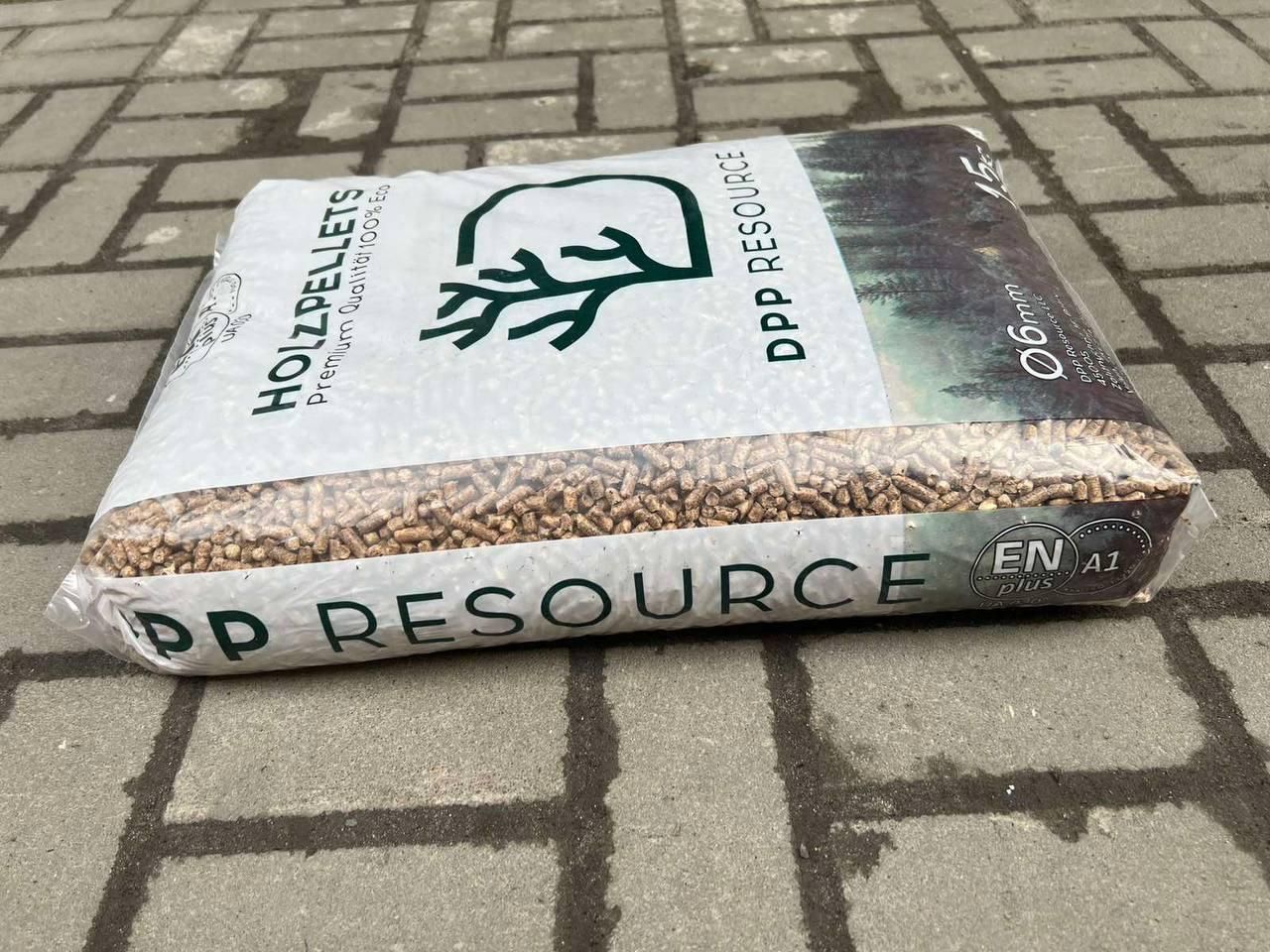 DPP Resource pellet bag lying on paving
