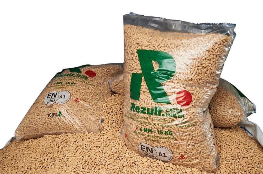 Stack of Rezult pellet bags