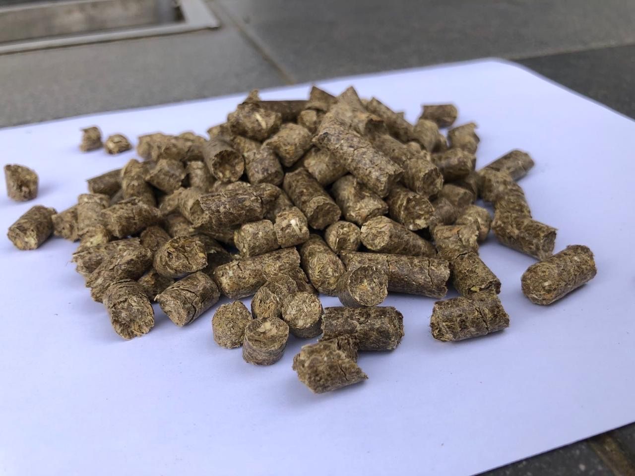 Whole 8 mm wheat straw pellets