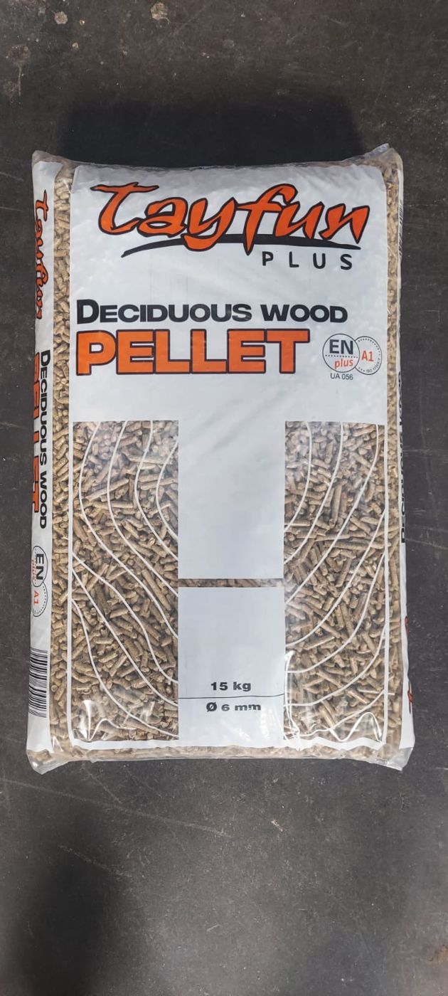 15 kg bag of Tayfun Plus deciduous wood pellets